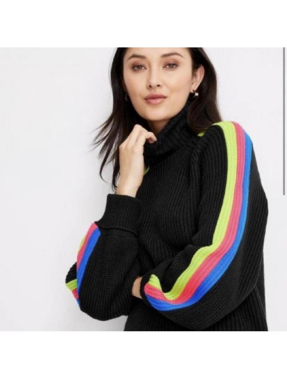Future Collective Kahlana Barfield Brown x Target Striped Turtleneck Sweater - M
